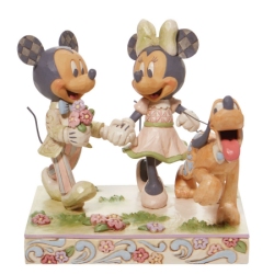 Jim Shore White Woodland Mickey and Minnie
